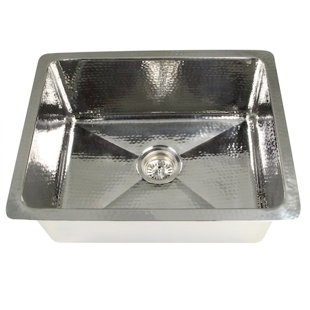 Nantucket Sinks 23 Inch Hammered Stainless Steel Rectangle Kitchen/Laundry Sink KSSH2318-9
